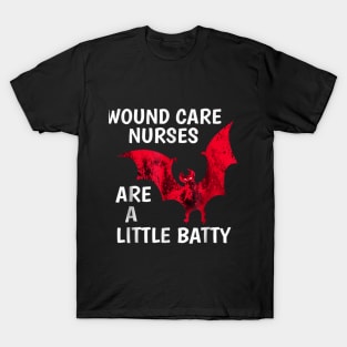 Halloween Wound Care Nurse Shirt Little Batty T-Shirt